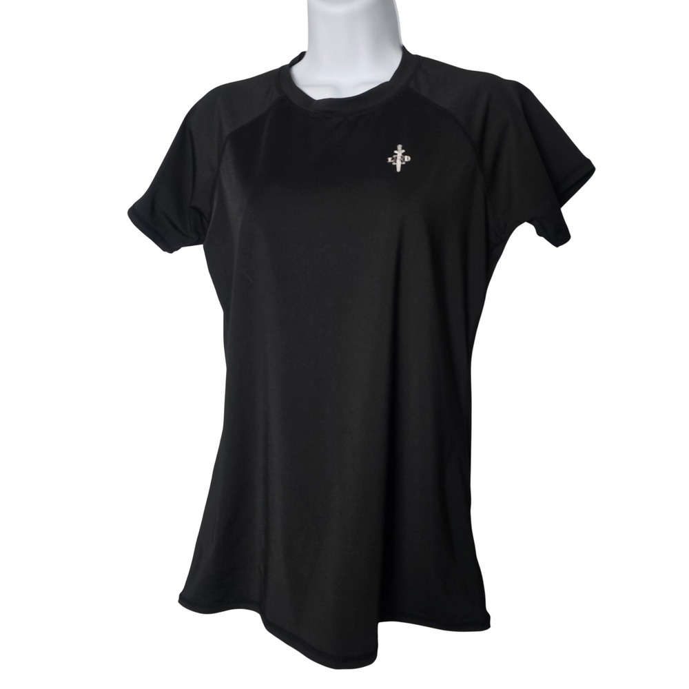 LRD‎ Performance Shirt Women L Black Athletic Workout Tee Short Sleeve Gym
